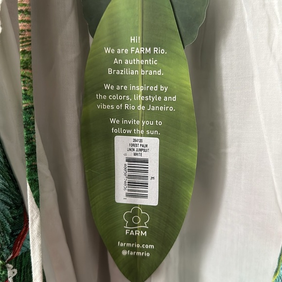 FARM Rio Forest Palm Linen Jumpsuit NWT - Picture 8 of 12